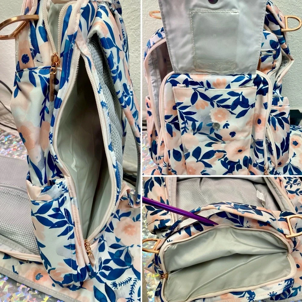 JuJuBe Be Right Back Multi-Function Diaper Backpack Whimsical Watercolor Floral